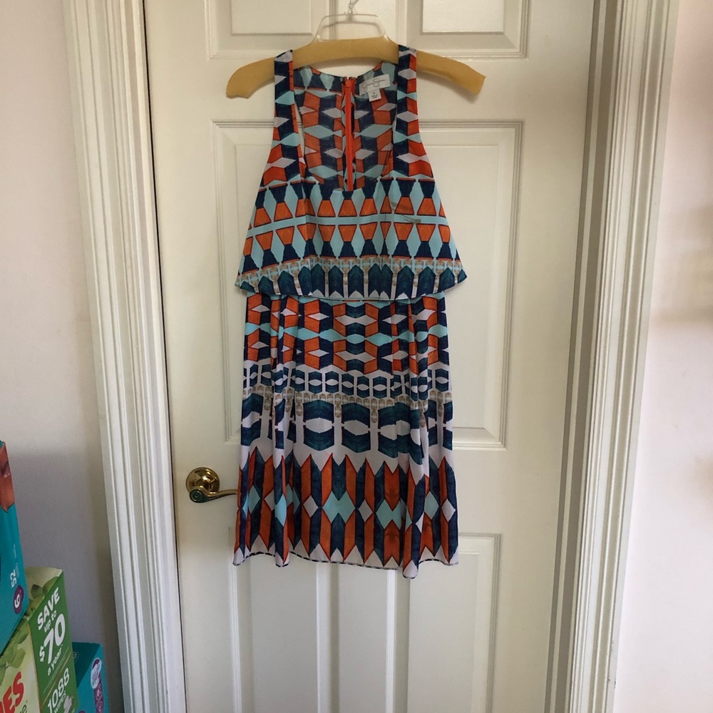 Jessica Simpson Geometric Print Color Block Dress - image 3